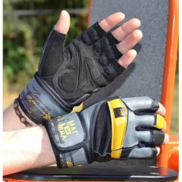 Перчатки для фитнеса MadMax MFG-880 Signature Black/Grey/Yellow XXL Фото 3