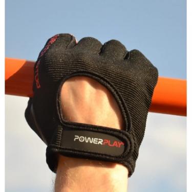 Перчатки для фитнеса PowerPlay 9077 Never Stop чорно-червоні S Фото 8