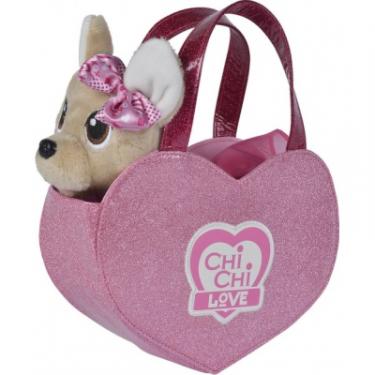 Мягкая игрушка Chi Chi Love Собачка Рожеве серце з сумочкою 20 см Фото