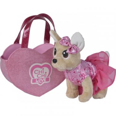 Мягкая игрушка Chi Chi Love Собачка Рожеве серце з сумочкою 20 см Фото 1