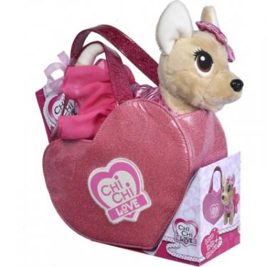 Мягкая игрушка Chi Chi Love Собачка Рожеве серце з сумочкою 20 см Фото 4
