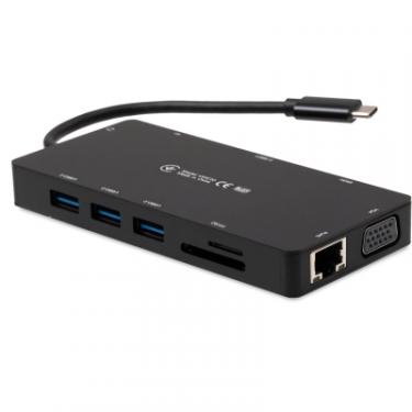 Концентратор Vinga USB-C 3.1 to VGA+HDMI+RJ45+3xUSB3.0+USB2.0+SD/TF+P Фото 2