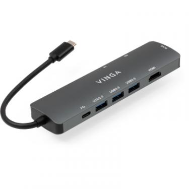 Концентратор Vinga USB-C 3.1 to HDMI+RJ45_1Gbps+3xUSB3.0+SD/TF+PD100W Фото 1