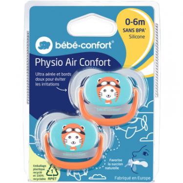Пустышка Bebe Confort Physio Air, 2 шт, 18/36 міс (синя з помаранчевим) Фото 2