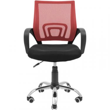 Офисное кресло Richman Спайдер Ю Хром Піастра Сітка чорна + червона Фото 1