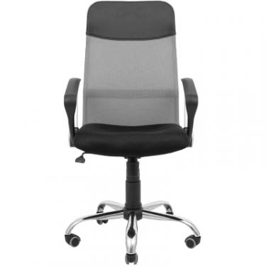 Офисное кресло Richman Ультра Ю Хром M-1 (Tilt) Сітка чорна + сіра Фото 1