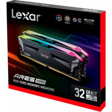 Модуль памяти для компьютера Lexar DDR5 32GB (2x16GB) 6000 MHz Ares RGB Black Фото 4