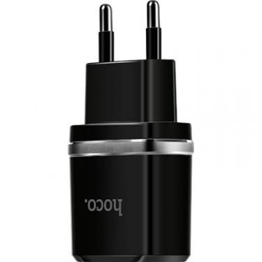Зарядное устройство HOCO C12 Smart dual USB charger Black Фото 1