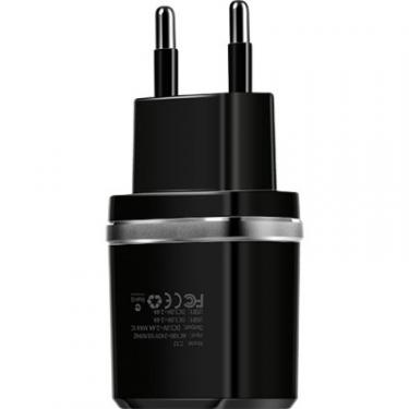 Зарядное устройство HOCO C12 Smart dual USB charger Black Фото 2