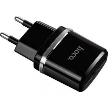 Зарядное устройство HOCO C12 Smart dual USB charger Black Фото 3