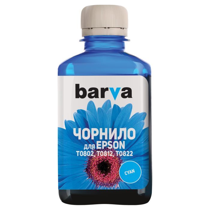Чернила Barva EPSON T0812 CYAN 180г Фото