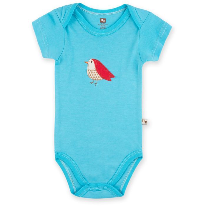Боди детское Luvable Friends синий из бамбука с птичкой Фото