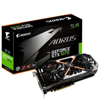 Видеокарта GIGABYTE GeForce GTX1070 8192Mb AORUS Фото
