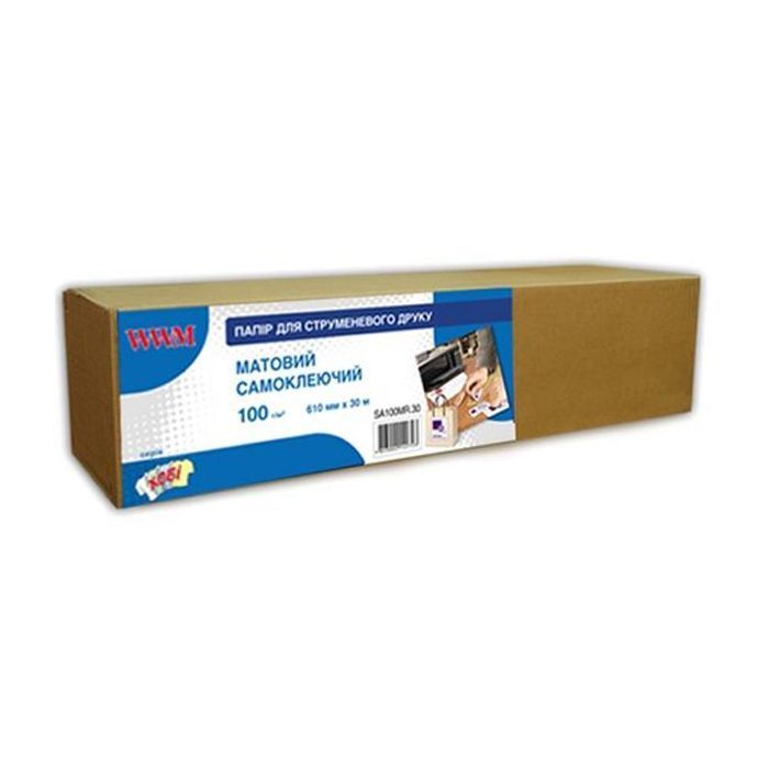 Бумага WWM 24"/610мм, самоклейка, втулка 50мм Фото