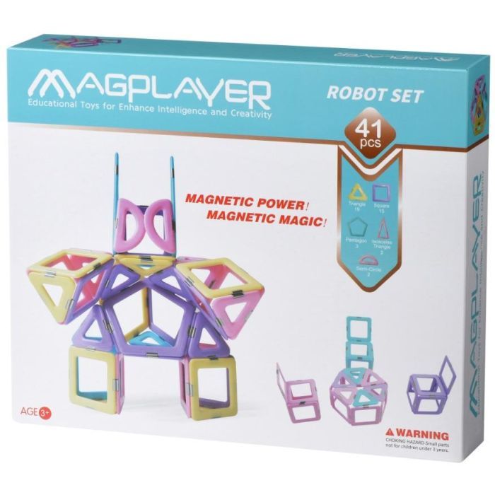 Конструктор Magplayer магнитный набор 41 эл. Фото