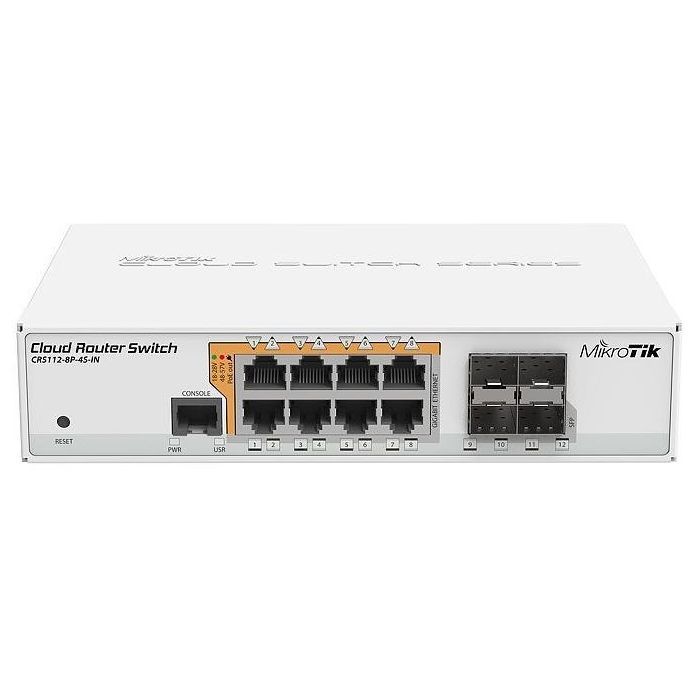 Коммутатор сетевой Mikrotik CRS112-8P-4S-IN Фото