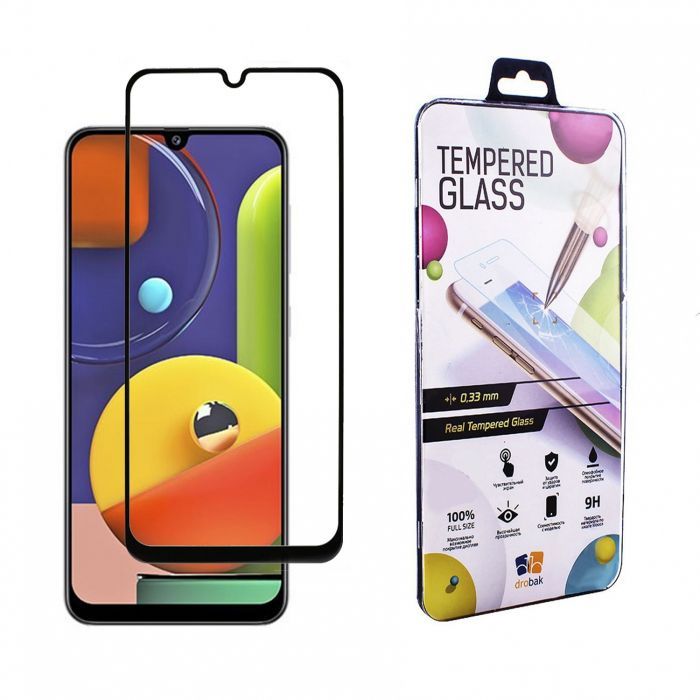 Стекло защитное Drobak для Samsung Galaxy A50s (Black) Фото