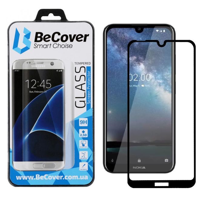 Стекло защитное BeCover Nokia 2.2 Black Фото
