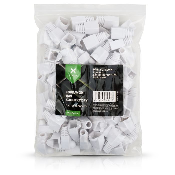 Колпачок коннектора Vinga RJ45 white Фото