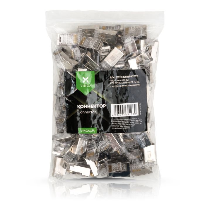 Коннектор Vinga RJ-45 FTP 100 шт. Фото