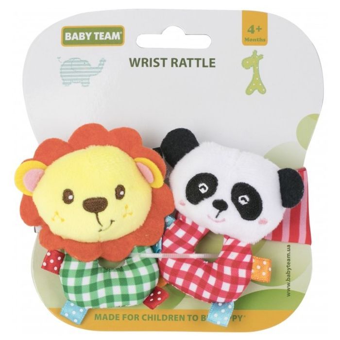 Погремушка Baby Team Погремушка-браслет Панда+львенок Фото