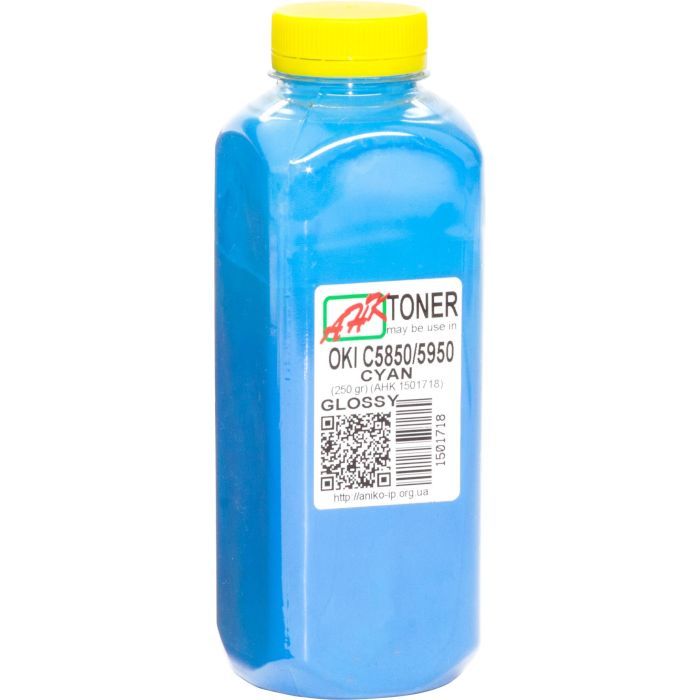 Тонер AHK OKI C5850/5950, 250г Cyan Glossy Фото