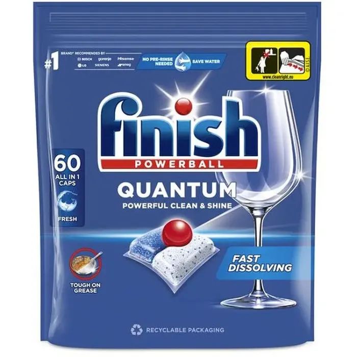 Таблетки для посудомоечных машин Finish Quantum All in 1 60 шт. Фото