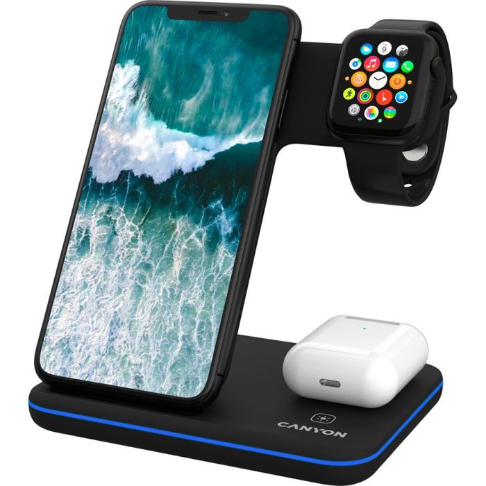 Зарядное устройство Canyon 3in1 Wireless charger Фото