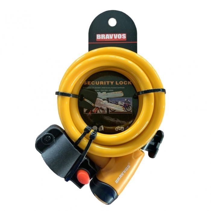Замок велосипедный Bravvos LOC-065-110 Key 12mm х 1500mm Orange Фото