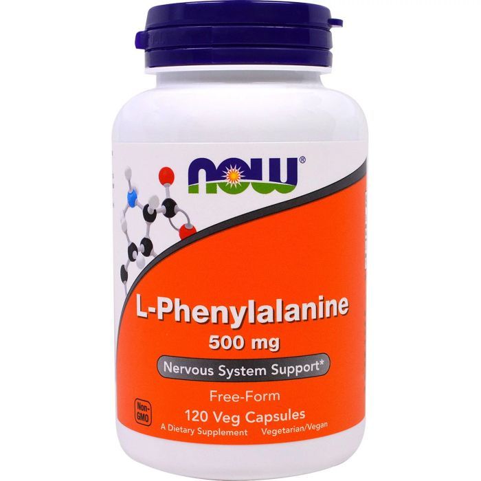 Аминокислота Now Foods L-Фенилаланин, L-Phenylalanine, 500мг, 120 капсул Фото