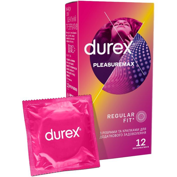 Презервативы Durex Pleasuremax с силиконовой смазкой с ребрами и точк Фото
