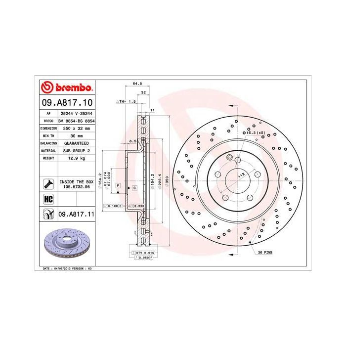 Тормозной диск Brembo 09.A817.11 Фото