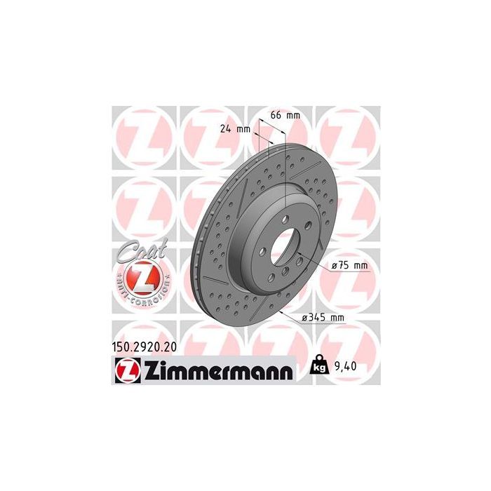 Тормозной диск ZIMMERMANN 150.2920.20 Фото