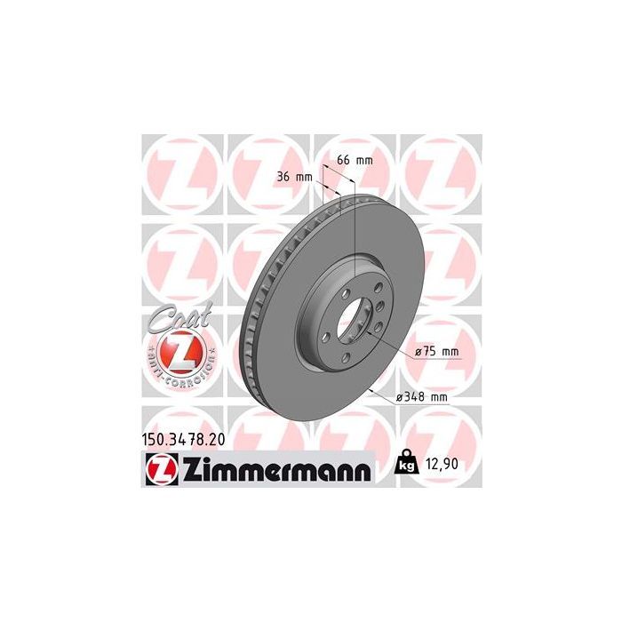 Тормозной диск ZIMMERMANN 150.3478.20 Фото