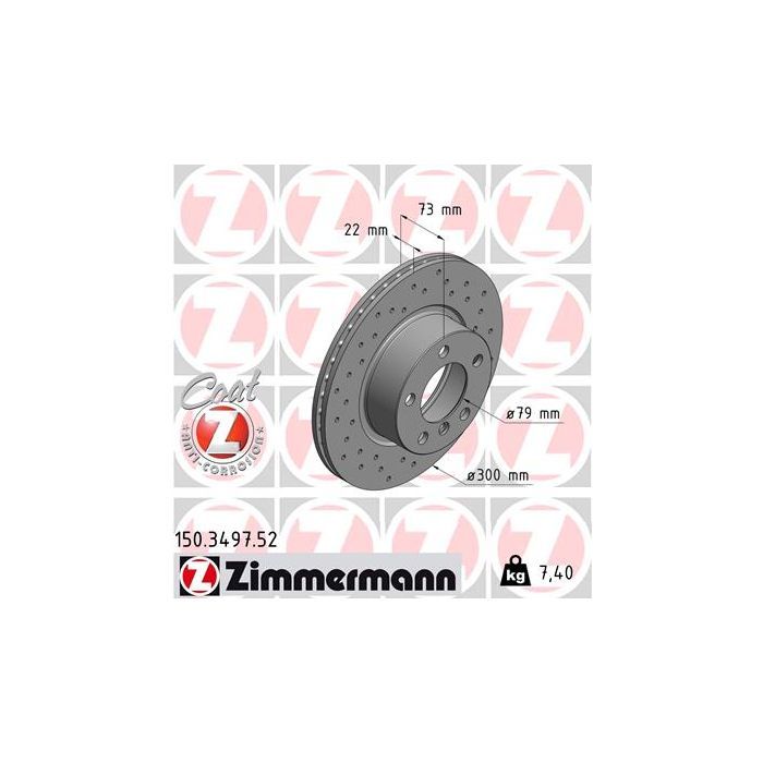 Тормозной диск ZIMMERMANN 150.3497.52 Фото