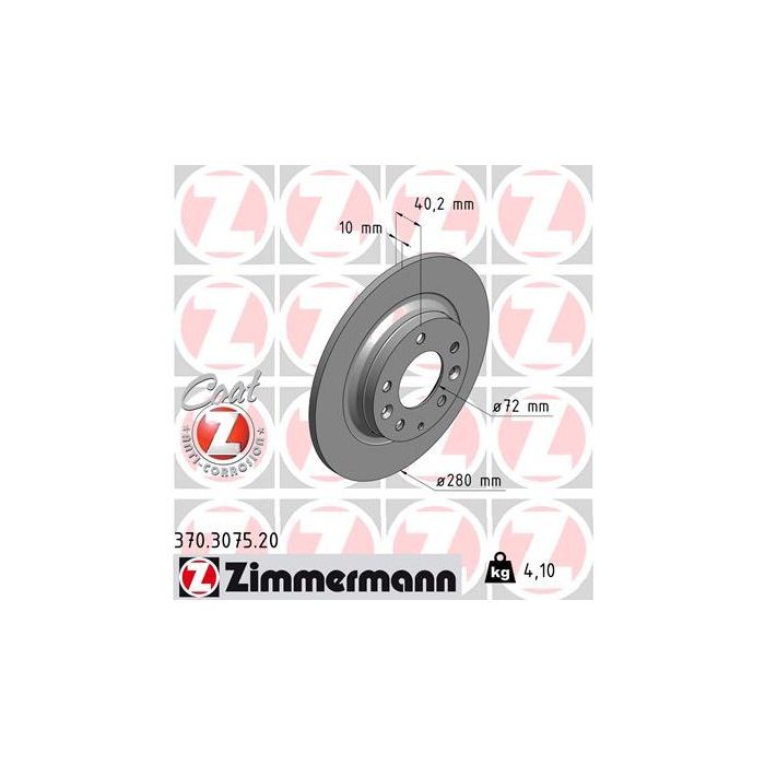 Тормозной диск ZIMMERMANN 370.3075.20 Фото