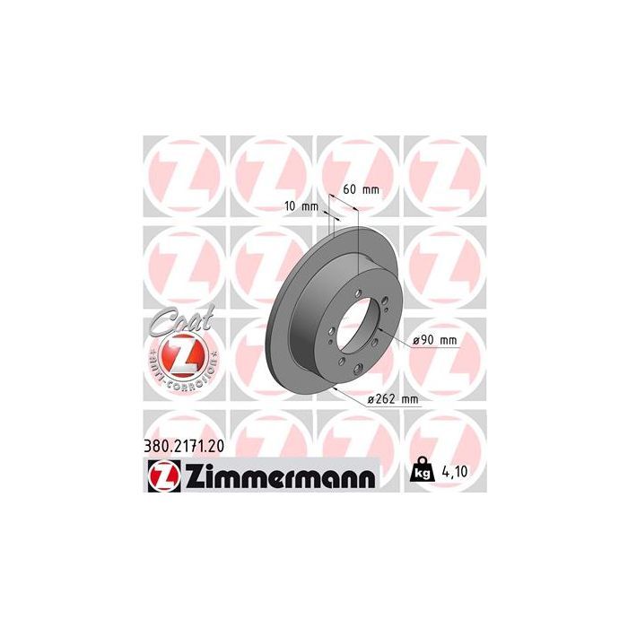 Тормозной диск ZIMMERMANN 380.2171.20 Фото