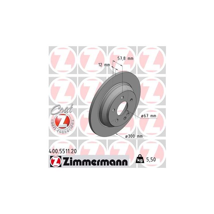 Тормозной диск ZIMMERMANN 400.5511.20 Фото