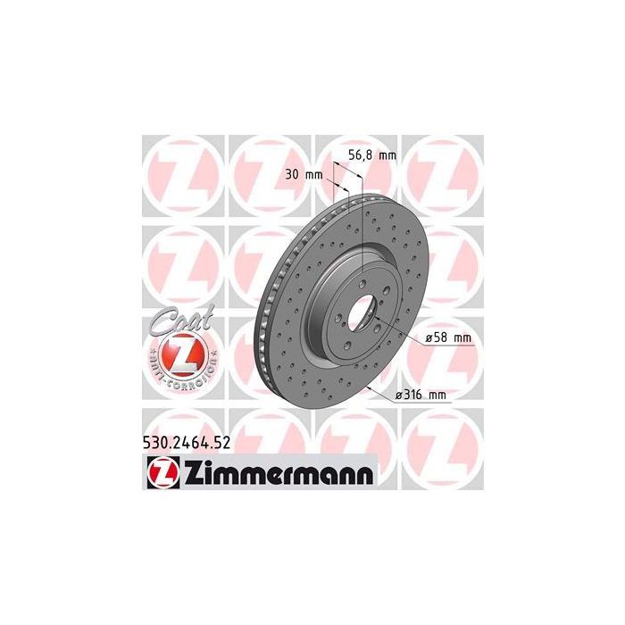 Тормозной диск ZIMMERMANN 530.2464.52 Фото