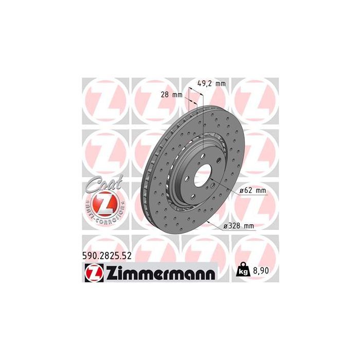 Тормозной диск ZIMMERMANN 590.2825.52 Фото