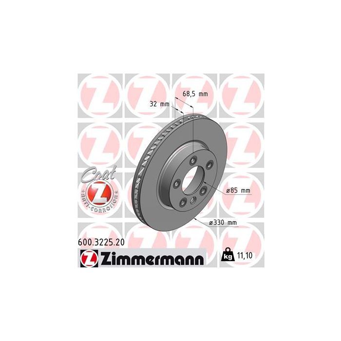 Тормозной диск ZIMMERMANN 600.3225.20 Фото