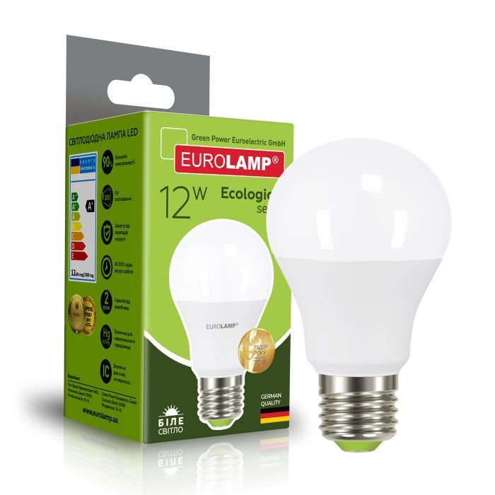 Лампочка Eurolamp LED А60 12W E27 4000K 220V Фото