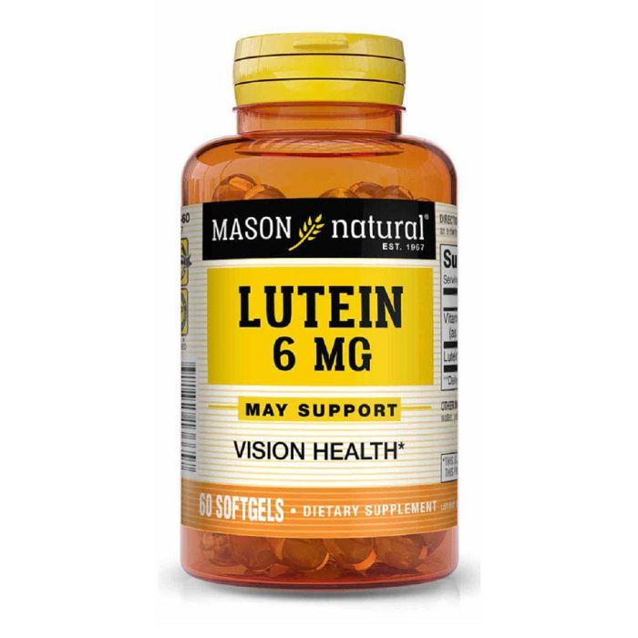Антиоксидант Mason Natural Лютеин 6мг, Lutein, 60 гелевых капсул Фото