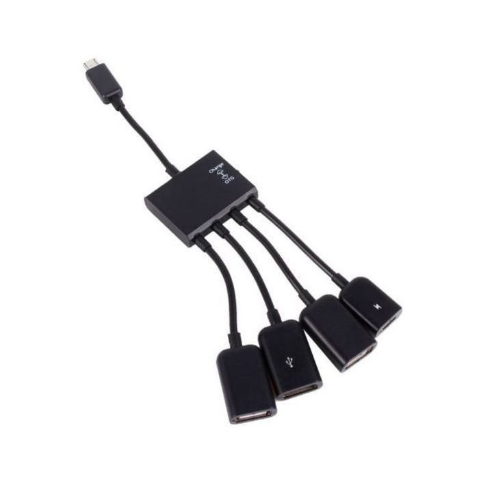 Концентратор Lapara LA-MicroUSB-OTG-HUB black Фото