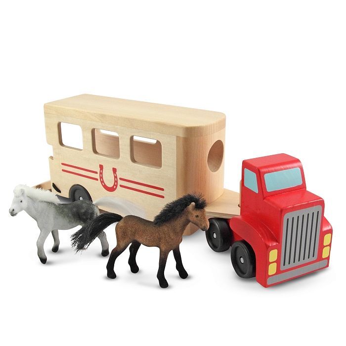 Игровой набор Melissa&Doug автомобиль-прицеп для лошадей Фото