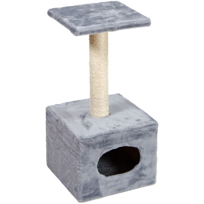 Дряпка (когтеточка) для котов Природа Д1 с будкой (серая) Фото