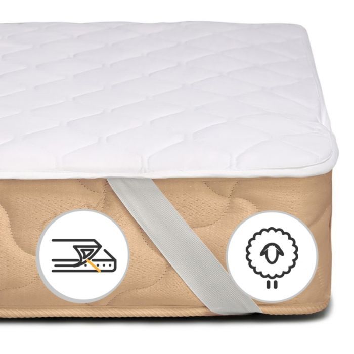 Наматрасник MirSon №5010 Exclusive Line Light Wool обычный с резинкой Фото