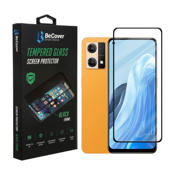 Стекло защитное BeCover Oppo Reno7 Black Фото
