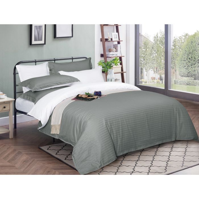 Постельное белье MirSon Satin Stripe 30-0010+ 30-0001Widad 160х220 Сімейни Фото