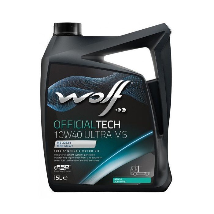 Моторное масло Wolf OFFICIALTECH 10W40 ULTRA MS 5л Фото